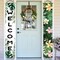 2pcs Welcome Summer Door Banner Hawaiian Porch Banners Sign Summer Sunshine Hibiscus Floral Front Door Hanging Decor Banner for Seasonal Home Hawaii Tropical Party Outdoor Decorations